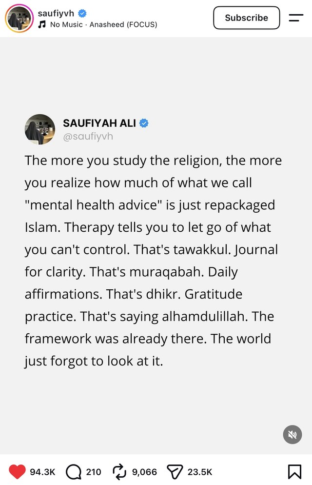 Instagram post by Saufiyah Ali with 94.3K likes